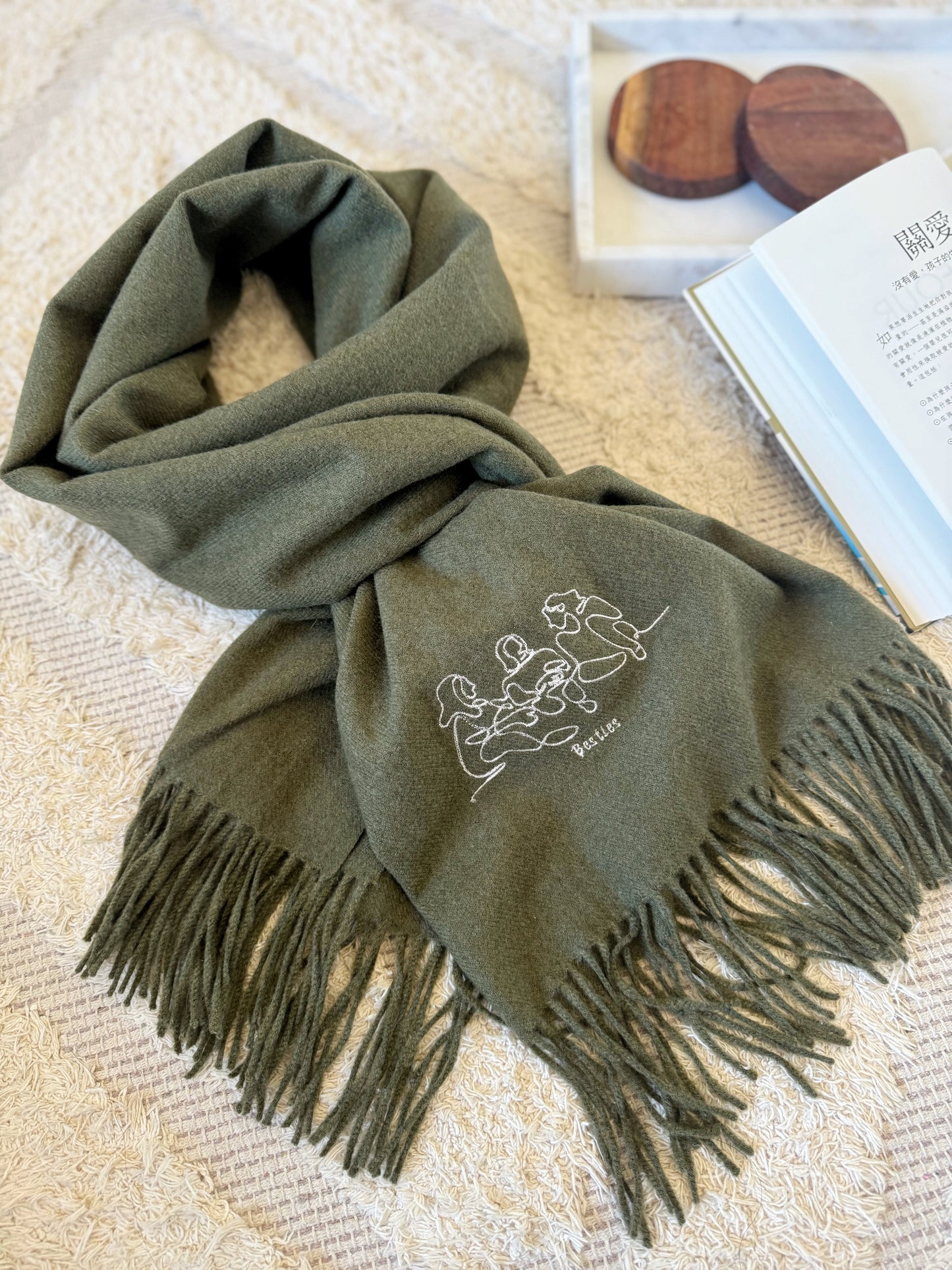 Personalized Best Friend/s Embroidered Scarf